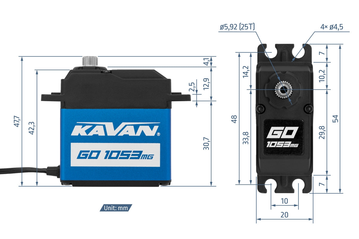 GO-1053MG (0,17 s/60°, 20,0 kg.cm) KAV20.1053MG