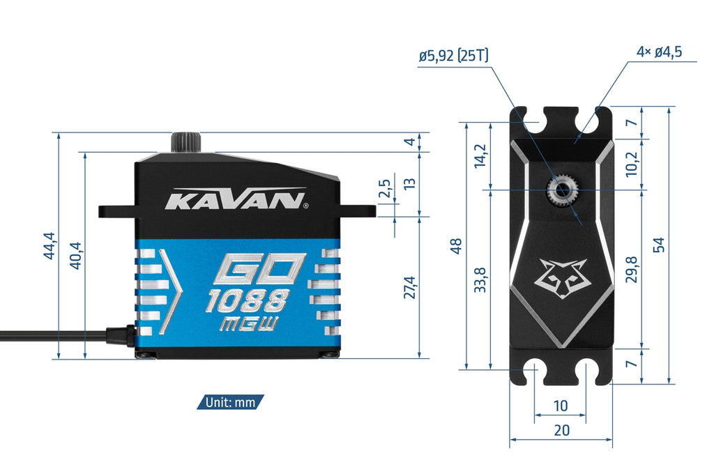 GO-1088MGW (0,125 s/60°, 74 kg.cm)