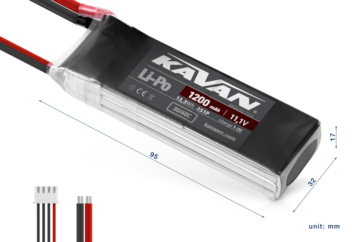 Batteria KAVAN Li-Po 1200mAh/11,1V 30/60C Air pack