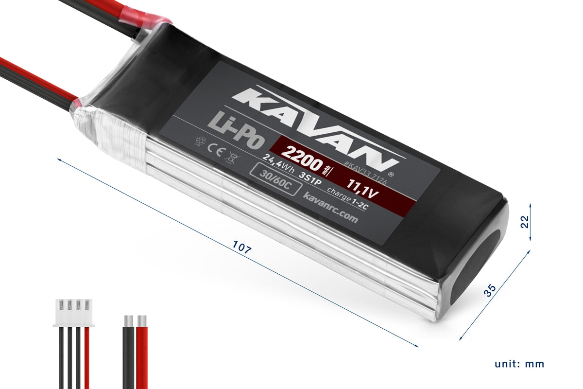 Batteria KAVAN Li-Po 2200mAh/11,1V 30/60C Air pack