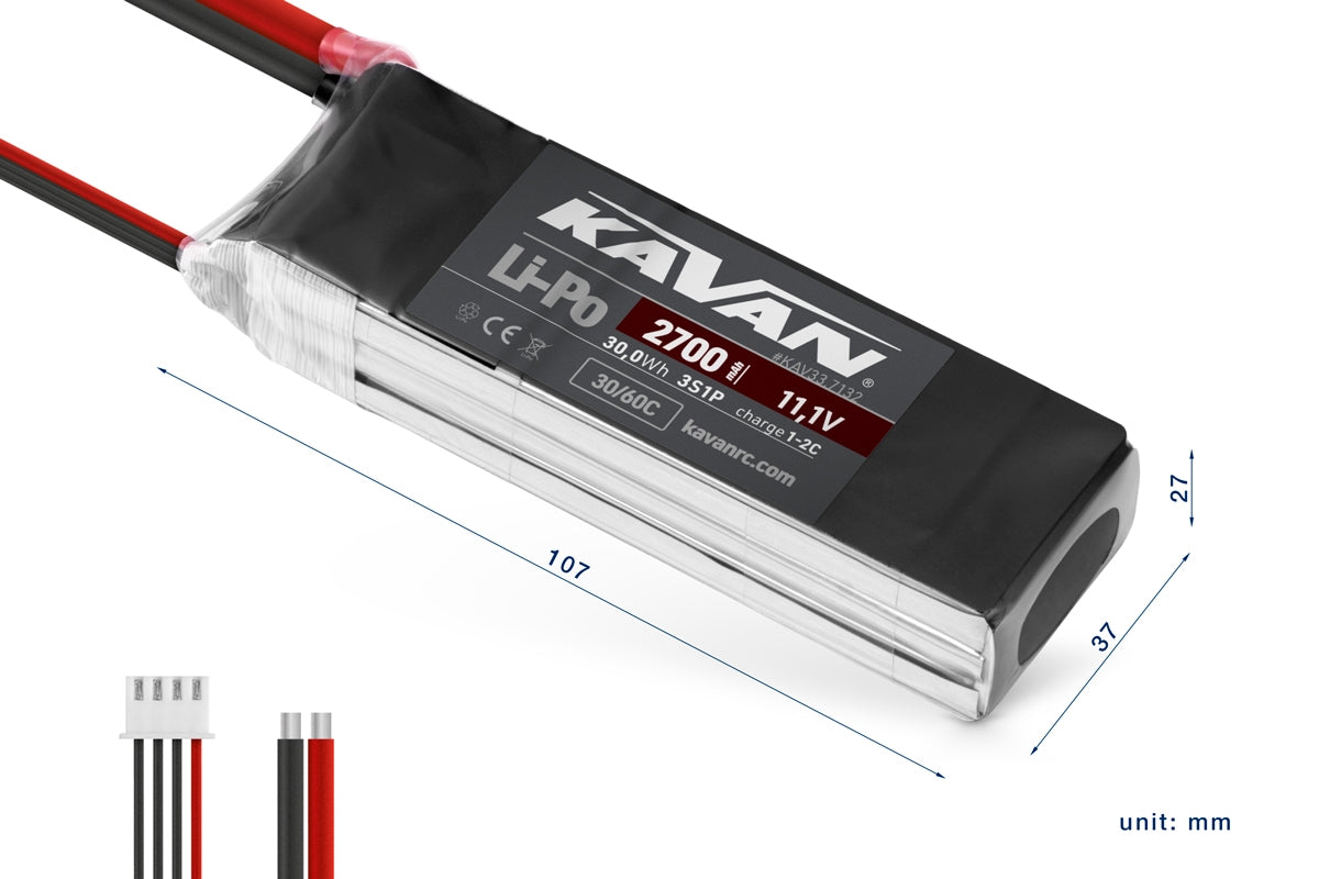 Batteria KAVAN Li-Po 2700mAh/11,1V 30/60C Air pack