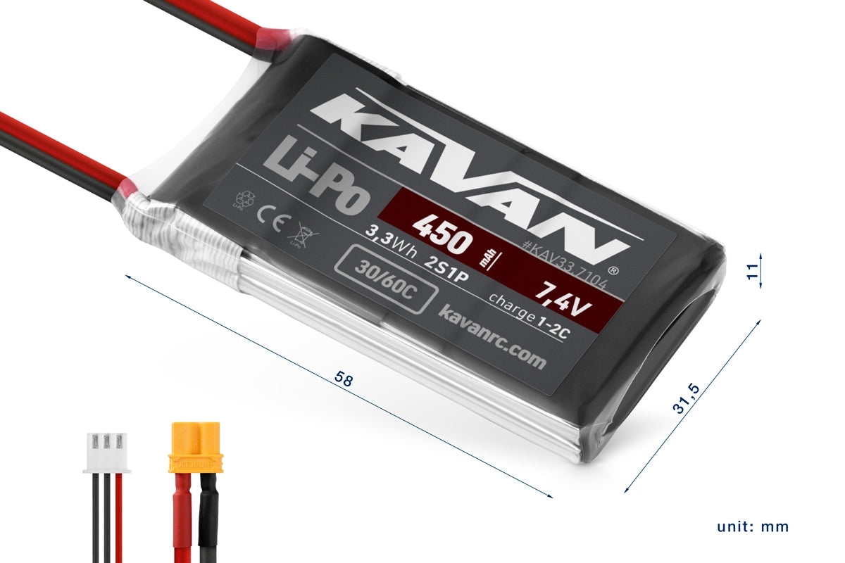 KAVAN Li-Po 450mAh/7,4V 30/60C