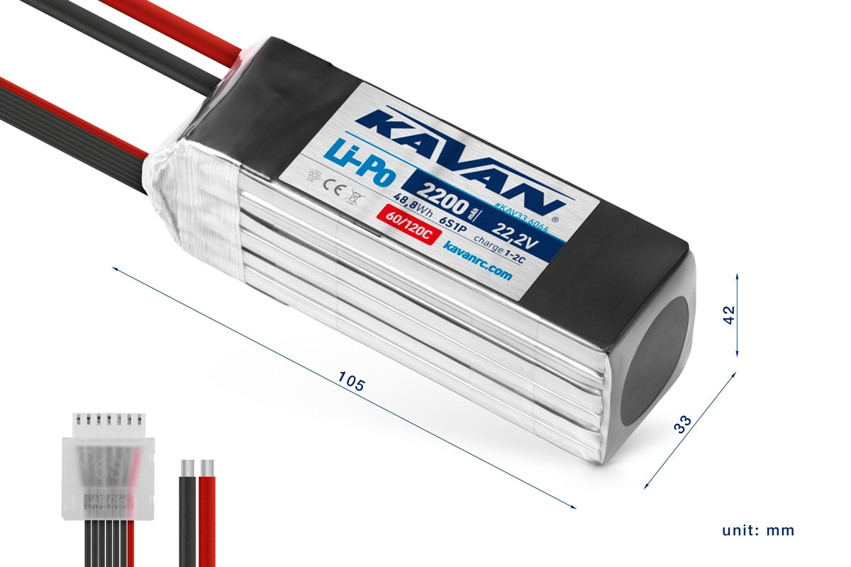 KAVAN - Li-Po 2200mAh/22,2V 60/120C, 48,8Wh