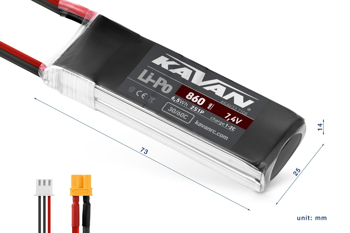KAVAN Li-Po 860mAh/7,4V 30/60C