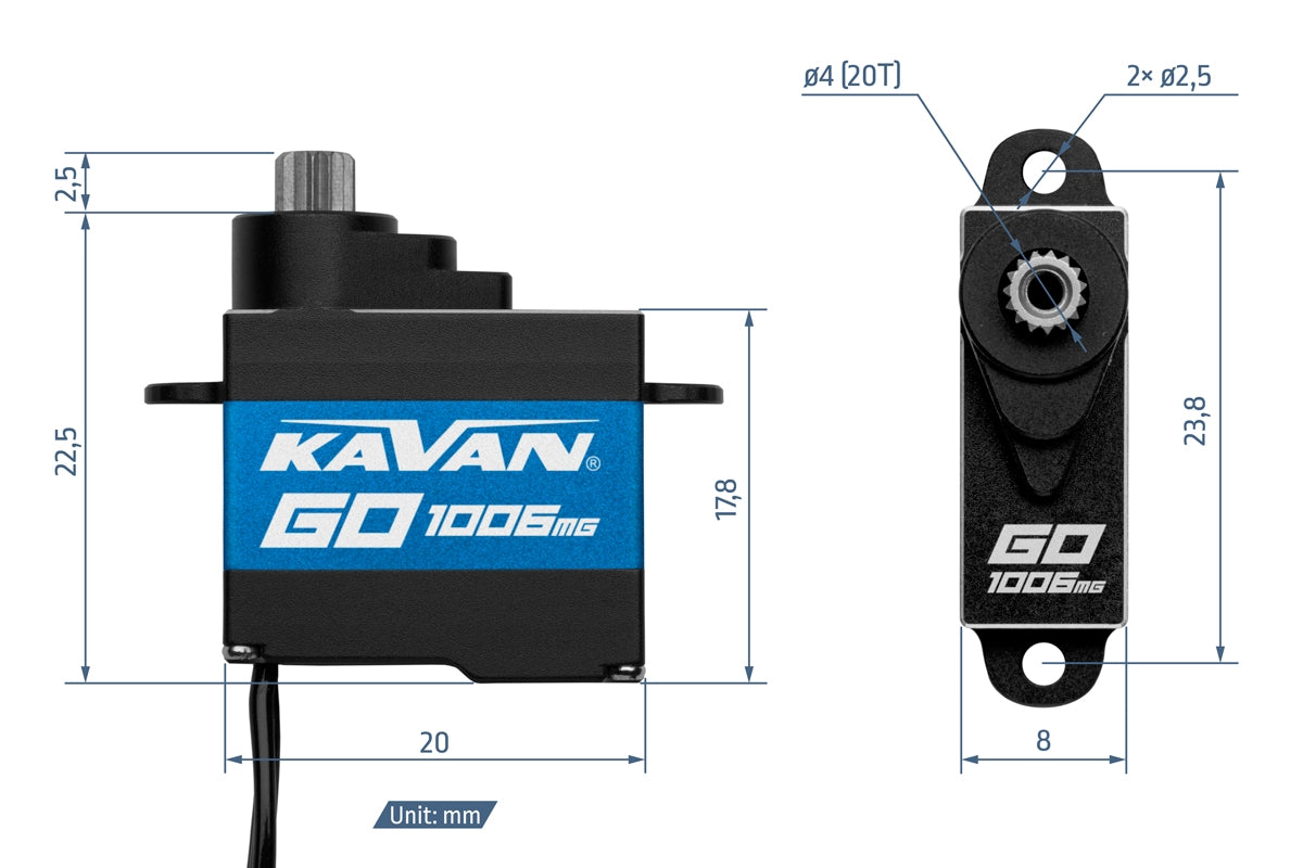 Servo GO-1006MG (0,052 s/60°, 3,0 kg.cm) KAV20.1006MG